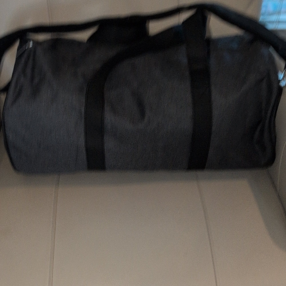 Bulgari Charcoal Gray Duffel Bag With Silver Hardware